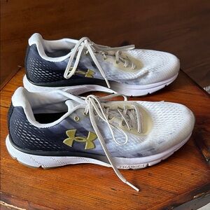 Ladies Under Armour White and Black Athletic Shoes